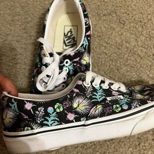 Vans blue color, floral shoes
